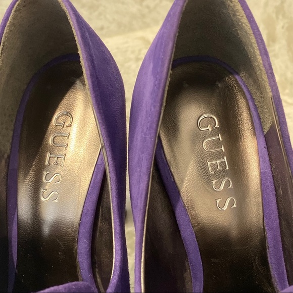Guess Purple Suede Velvet Heels with Bow Size 5 - Picture 6 of 8